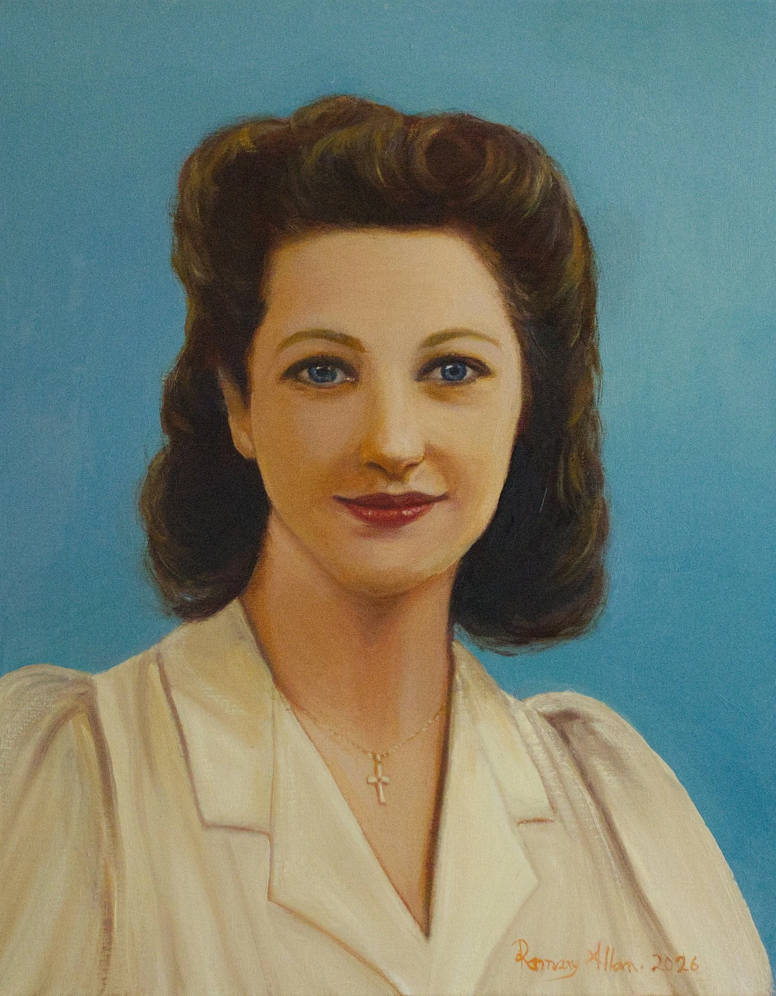 Janet Ogilvy — oil portrait of the artist’s mother as a young woman, painted by Ramsay Allan